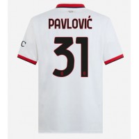 Billiga AC Milan Strahinja Pavlovic #31 Borta fotbollskläder 2024-25 Kortärmad